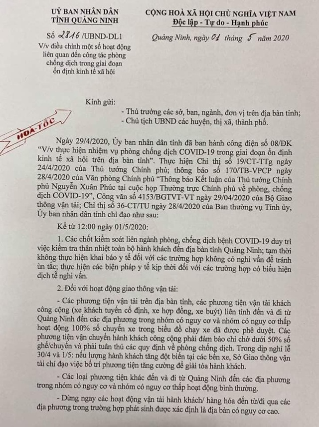 Từ 12h trưa nay, các phương tiện giao thông nào được phép ra vào tỉnh Quảng Ninh? - Ảnh 1.