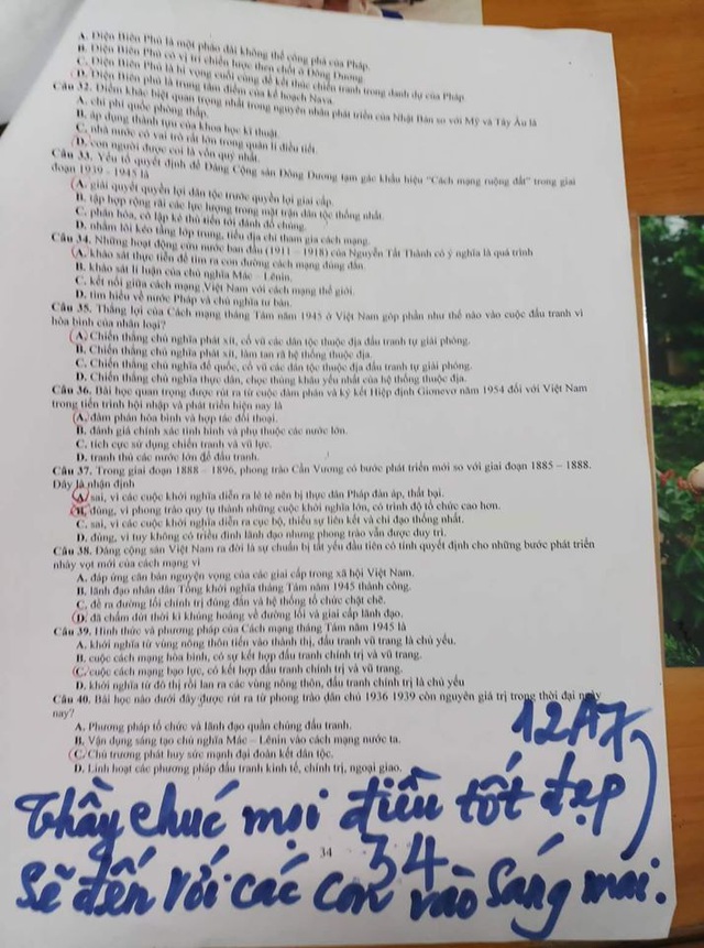 Nữ sinh khoe đề cương ôn tập toán, nhưng ai cũng nhìn vào câu cuối của đề vì lời nhắn của thầy - Ảnh 2.