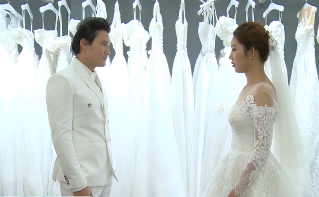 Hoa vẫn nở m&ugrave;a đ&ocirc;ng: Th&uacute;y Ng&acirc;n mặc v&aacute;y cưới đứng b&ecirc;n chồng m&agrave; cứ mơ tưởng bạn trai Cao Th&aacute;i H&agrave;  - Ảnh 4.