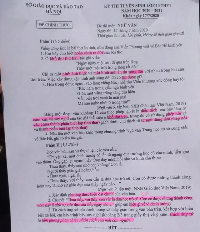 Tiến sỹ Văn học nêu những điều “còn tiếc” trong đề thi Ngữ văn vào lớp 10 của Hà Nội - Ảnh 3.