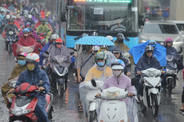 Người dân Hà Nội đón mưa vàng giải nhiệt lúc sáng sớm - Ảnh 6.
