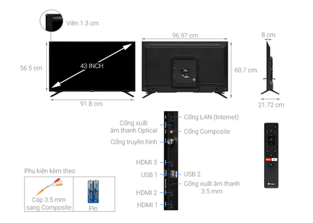 Top 5 mẫu TV thông minh 43 inch giá rẻ dưới 6 triệu - Ảnh 1. Top 5 mẫu TV thông minh 43 inch giá rẻ dưới 6 triệu - Ảnh 1.
