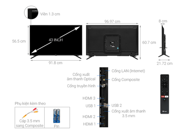 Top 5 mẫu TV thông minh 43 inch giá rẻ dưới 6 triệu - Ảnh 1.