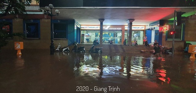 Hà Nội: Mưa to như trút nước lúc tan tầm, nhiều tuyến phố trung tâm lại biến thành sông - Ảnh 10.