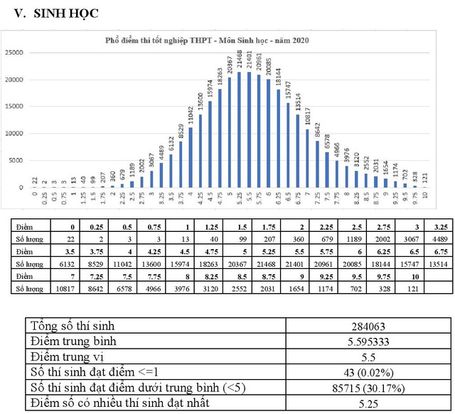 Phổ điểm 9 môn thi tốt nghiệp THPT 2020 - Ảnh 6.