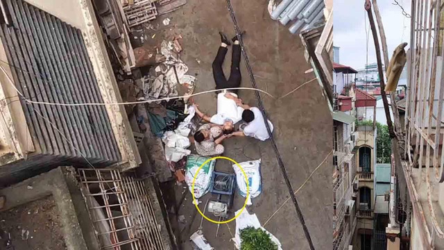 Hà Nội: Xe rùa rơi từ tầng 5 ngôi nhà đang thi công trúng người đi đường, một người đàn ông nhập viện cấp cứu - Ảnh 2.