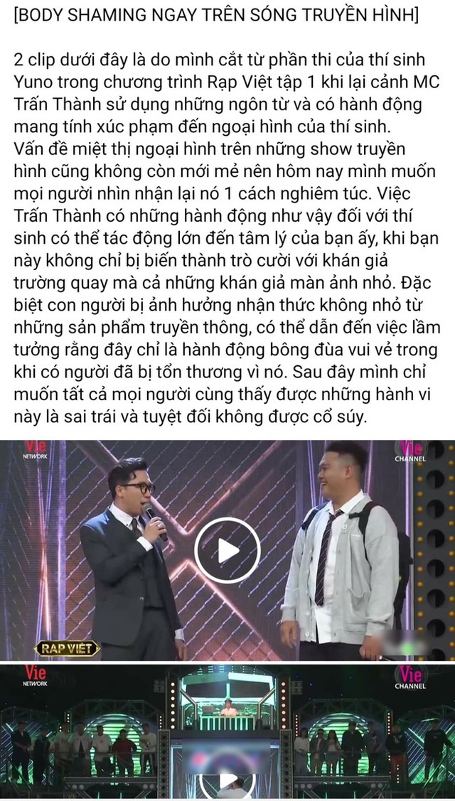 Trấn Thành bị nói miệt thị ngoại hình thí sinh Rap Việt, vô duyên khi mời thức ăn thừa ngay trên sóng truyền hình - Ảnh 1.