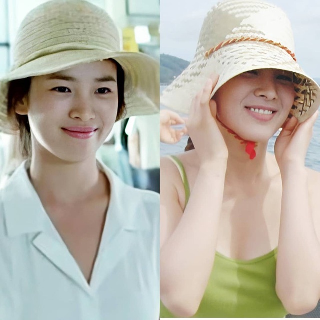 Nhan sắc của Song Hye Kyo xuất chúng đến nỗi cân đẹp mọi kiểu mũ dù sến hay lỗi thời tới đâu - Ảnh 4.
