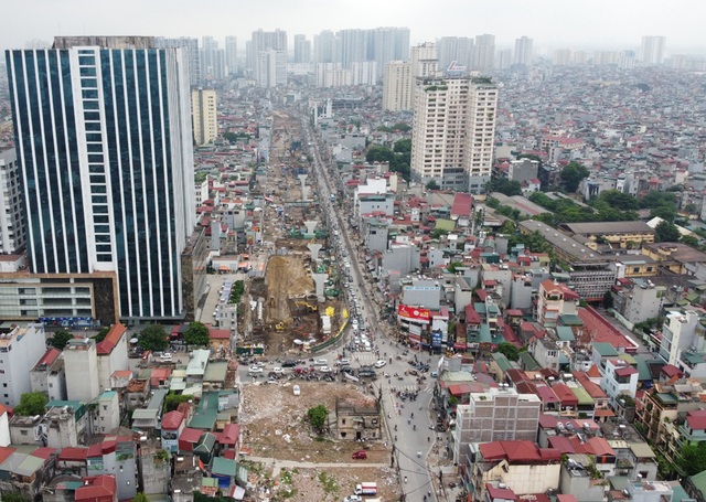 Hà Nội: Mục sở thị đường trên cao đoạn Ngã Tư Vọng - Cầu Vĩnh Tuy dần hình thành - Ảnh 8.