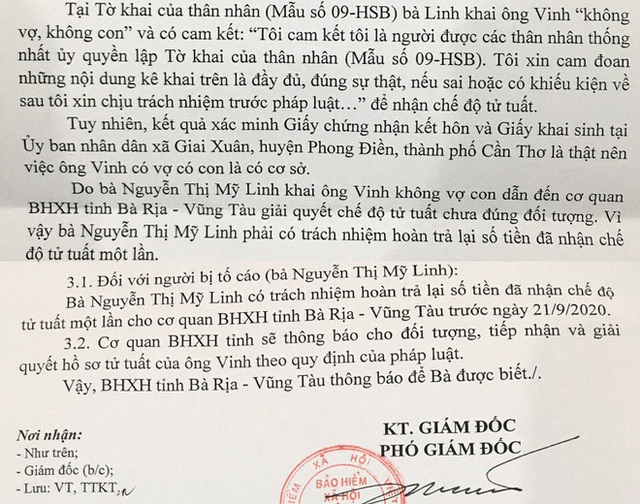 Cô giáo khai gian để lĩnh tiền tử tuất - Ảnh 1.