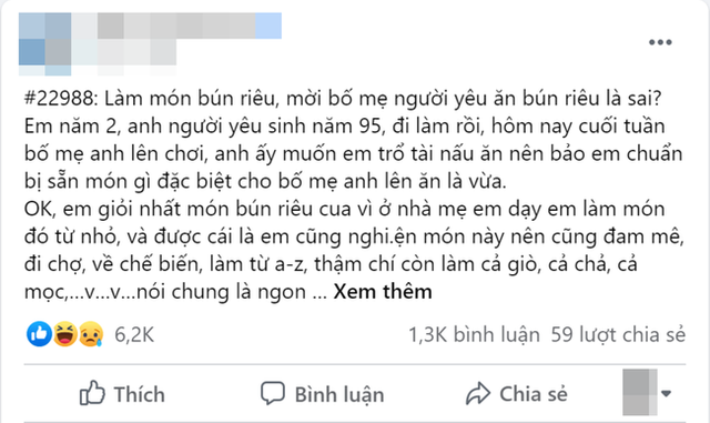 Nấu bún riêu ngon như ngoài hàng đãi bố mẹ chồng tương lai, gái đảm tưởng được khen nào ngờ bị chê vì lý do ai cũng tức thay! - Ảnh 2.