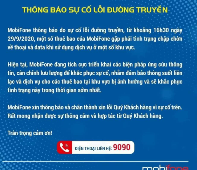 Dính sự cố lỗi đường truyền, nhiều thuê bao MobiFone không liên lạc được - Ảnh 3.