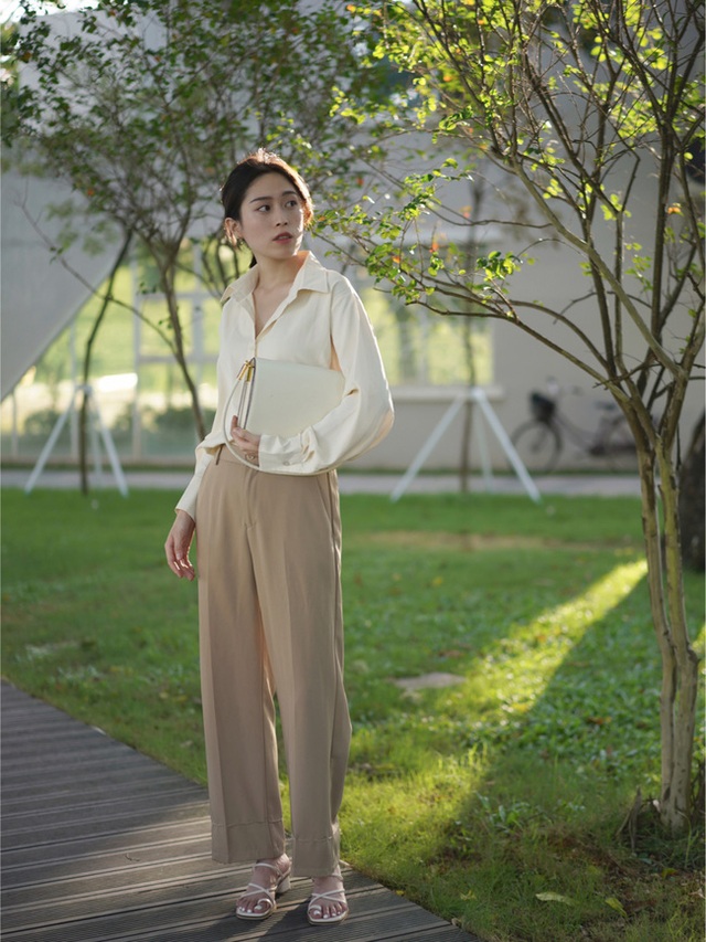 Street style Châu Á đồng loạt tẩy chay quần ôm, chỉ diện thiết kế ống rộng nhưng tạo được cả chục bộ đồ mặc đi làm đẹp hết nấc - Ảnh 7.