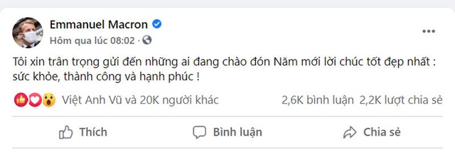 Tổng thống Pháp gây bão mạng vì lời chúc Tết bằng tiếng Việt - Ảnh 1.