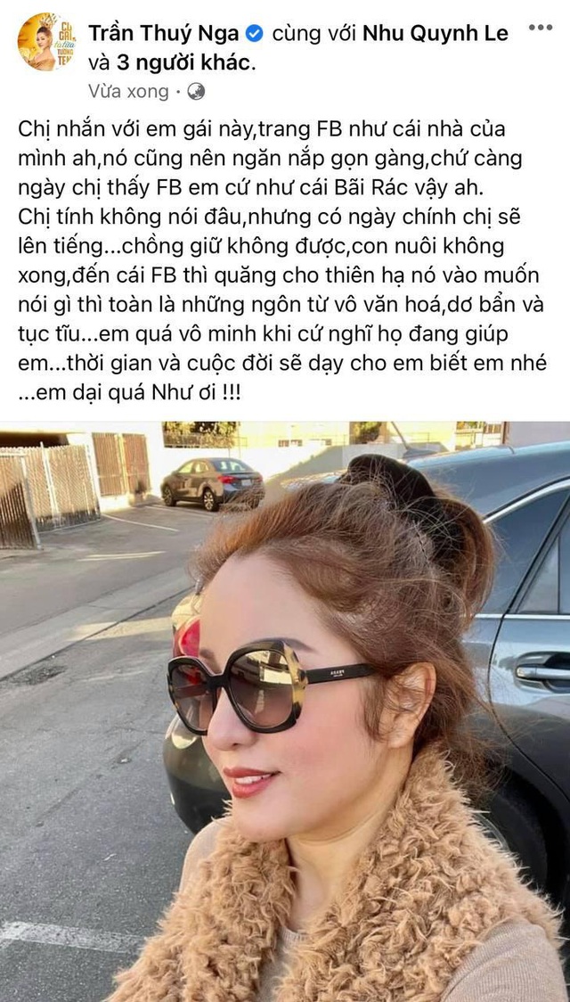 Thúy Nga gọi thẳng tên nhắc nhở vợ cũ Hoàng Anh: Facebook em cứ như bãi rác. Chồng giữ không được, con nuôi không xong - Ảnh 2.