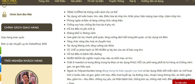 Dược thảo Thiên Phúc: Thổi phồng công dụng để “lòe” người tiêu dùng, có dấu hiệu vi phạm nội dung quảng cáo - Ảnh 2.