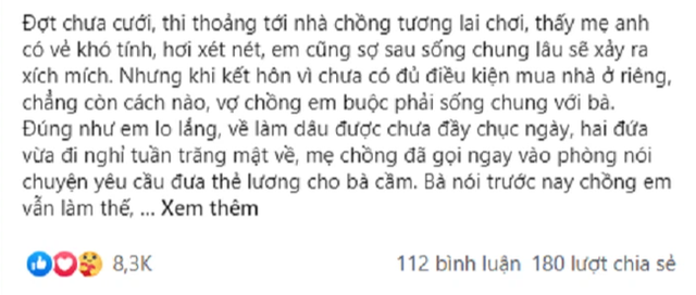 Mẹ chồng đòi giữ thẻ lương, nàng tính khôn để qua mắt, nhưng 3 năm sau nhìn tài khoản của mình với con số thực mà cô sững sờ - Ảnh 1.