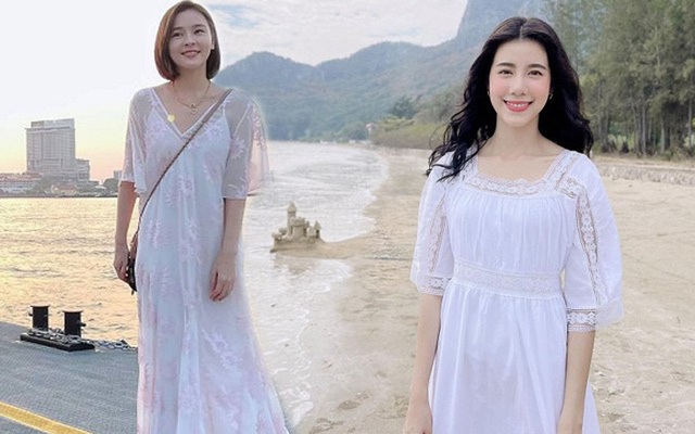 Kiểu váy trắng dịu mát được hội mỹ nhân Thái mê mẩn trong ngày nắng - Ảnh 1.