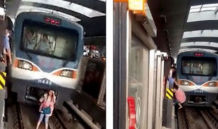 Ng&atilde; xuống đường ray t&agrave;u điện ngầm, thai phụ tho&aacute;t chết trong gang tấc 5
