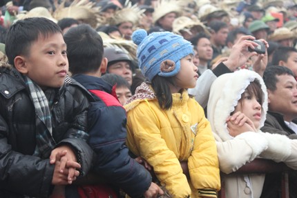 H&agrave;ng vạn người chen ch&uacute;c nhau đi xem chọi tr&acirc;u Hải Lựu  5