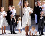 Công chúa Thụy Điển trừng mắt khi con gái lăn lộn trong lễ rửa tội