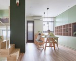 Ngôi nhà 40m² màu xanh matcha với thiết kế tầng lửng nhìn là yêu của gia đình trẻ