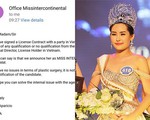 Vụ Ngân Anh &apos;thi chui&apos;: BTC Hoa hậu liên lục địa lên tiếng