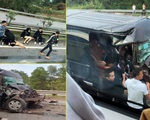 Hiện trường kinh hoàng vụ xe Limousine đâm vào xe container khiến 8 người nhập viện