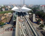 Đường sắt trên cao tuyến Nhổn - ga Hà Nội nhìn từ flycam chuẩn bị đưa vào vận hành thử nghiệm