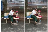 Bức ảnh người cha che nắng cho con gái giữa trưa khiến nhiều người xúc động Bức ảnh người cha che nắng cho con gái giữa trưa khiến nhiều người xúc động