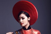 Hoa hậu Triệu Thị Hà kiêu sa trong tà áo dài Hoa hậu Triệu Thị Hà kiêu sa trong tà áo dài