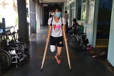 'Nữ sinh mất chân' xuất viện 'Nữ sinh mất chân' xuất viện