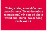 Chồng ăn bóng đá, ngủ bóng đá và quên luôn vợ Chồng ăn bóng đá, ngủ bóng đá và quên luôn vợ