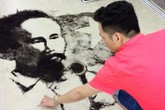 Người đàn ông có biệt tài "họa" chân dung từ tóc Người đàn ông có biệt tài "họa" chân dung từ tóc