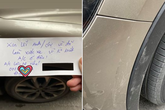 Chiếc ô tô với vết xước và mẩu giấy nhắn xin lỗi kèm số điện thoại khiến bất cứ ai đọc được cũng chẳng thể giận Chiếc ô tô với vết xước và mẩu giấy nhắn xin lỗi kèm số điện thoại khiến bất cứ ai đọc được cũng chẳng thể giận