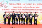 Khai mạc triển lãm, trao giải tranh cổ động tuyên truyền kỷ niệm 90 năm Ngày thành lập Đảng Khai mạc triển lãm, trao giải tranh cổ động tuyên truyền kỷ niệm 90 năm Ngày thành lập Đảng