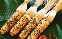 Ngô nướng mỡ hành thơm nức, nóng hổi Ngô nướng mỡ hành thơm nức, nóng hổi