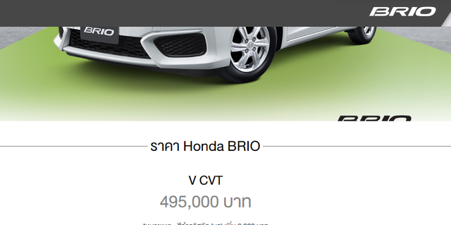  Giá Honda Brio bán ra tại Thái Lan 