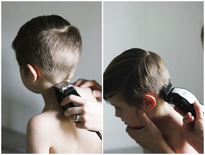 Cách cắt tóc tại nhà cho bé trai bằng kéo và tông đơ, vài phút là đẹp như soái ca  - Ảnh 4.