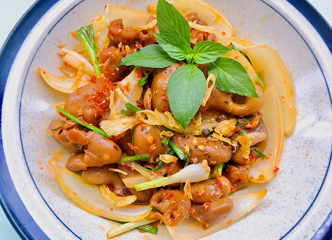 bao tử cá xào sa tế