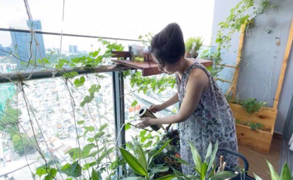 Nữ MC được bạn trai doanh nhân quỳ gối cầu hôn, biến ban công vài m2 thành vườn xanh ngát - Ảnh 3. Nữ MC được bạn trai doanh nhân quỳ gối cầu hôn, biến ban công vài m2 thành vườn xanh ngát - Ảnh 3.