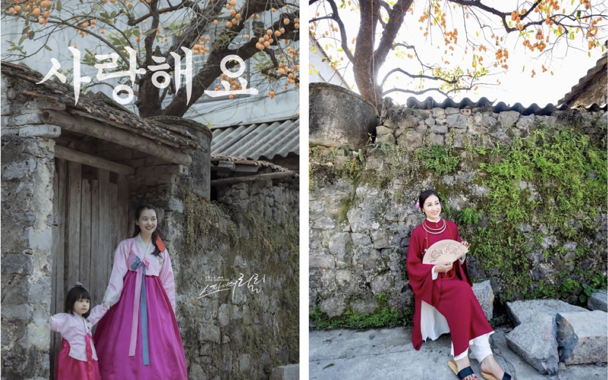 Lệch lạc, lai căng vì mặc trang phục Hàn Quốc check in bên cây hồng trăm tuổi ở Ninh Bình?