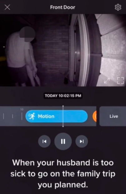 Chồng viện cớ để không đi du lịch cùng gia đình, khi về nhà, cô vợ ngã ngửa với hình ảnh trong camera trước cửa nhà! - Ảnh 2.