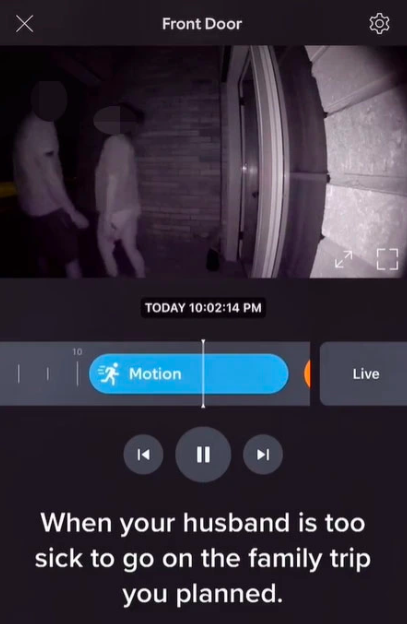 Chồng viện cớ để không đi du lịch cùng gia đình, khi về nhà, cô vợ ngã ngửa với hình ảnh trong camera trước cửa nhà! - Ảnh 1.