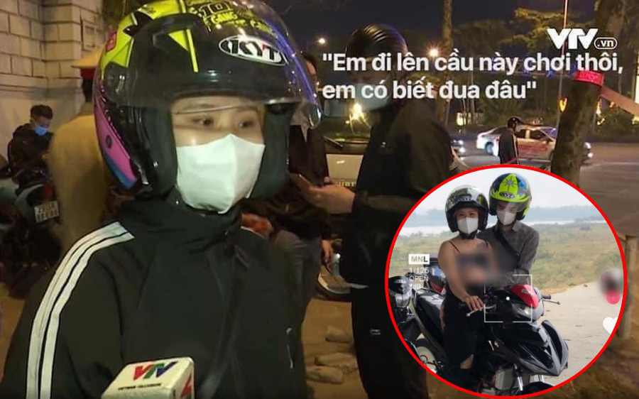 Chân dung &quot;nữ quái&quot; tham gia nhóm đua xe bị bắt trên cầu Nhật Tân với phát biểu trên VTV: &quot;Em lên cầu chơi thôi, em có biết đua đâu!&quot; - Ảnh 1.