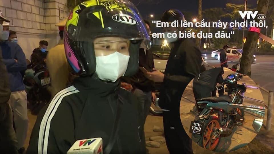 Chân dung nữ quái tham gia nhóm đua xe bị bắt trên cầu Nhật Tân với phát biểu trên VTV: Em lên cầu chơi thôi, em có biết đua đâu! - Ảnh 1.