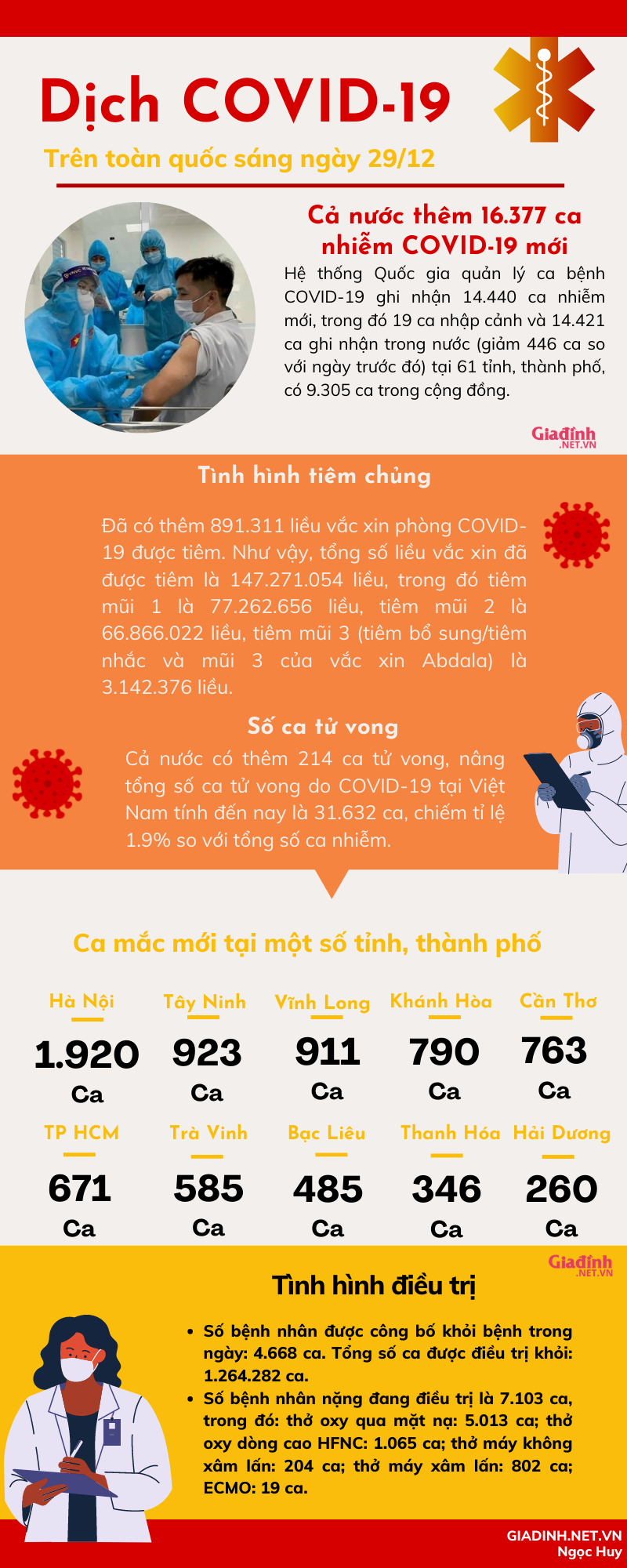 INFORGRAPHIC: Tình hình COVID-19 trên toàn quốc sáng 29/12 - Ảnh 1.