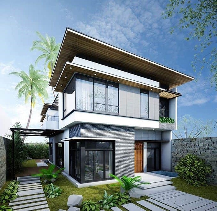 Mê mẩn những mẫu biệt thự 2 tầng hiện đại sang chảnh, độc đáo - Ảnh 7.