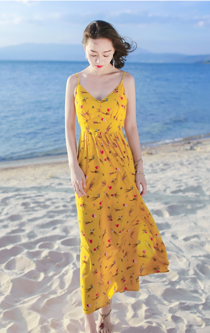 Đầm Maxi Hoa Nắng Đi Biển