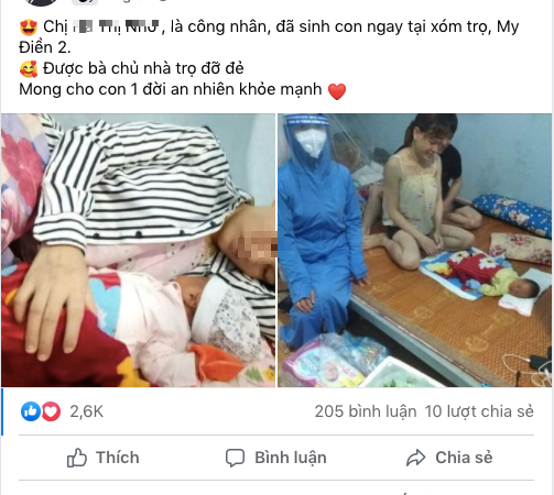 Xúc động câu chuyện nữ công nhân sinh con tại phòng trọ đang cách ly ở Bắc Giang, được chủ nhà trọ đỡ đẻ - Ảnh 2.